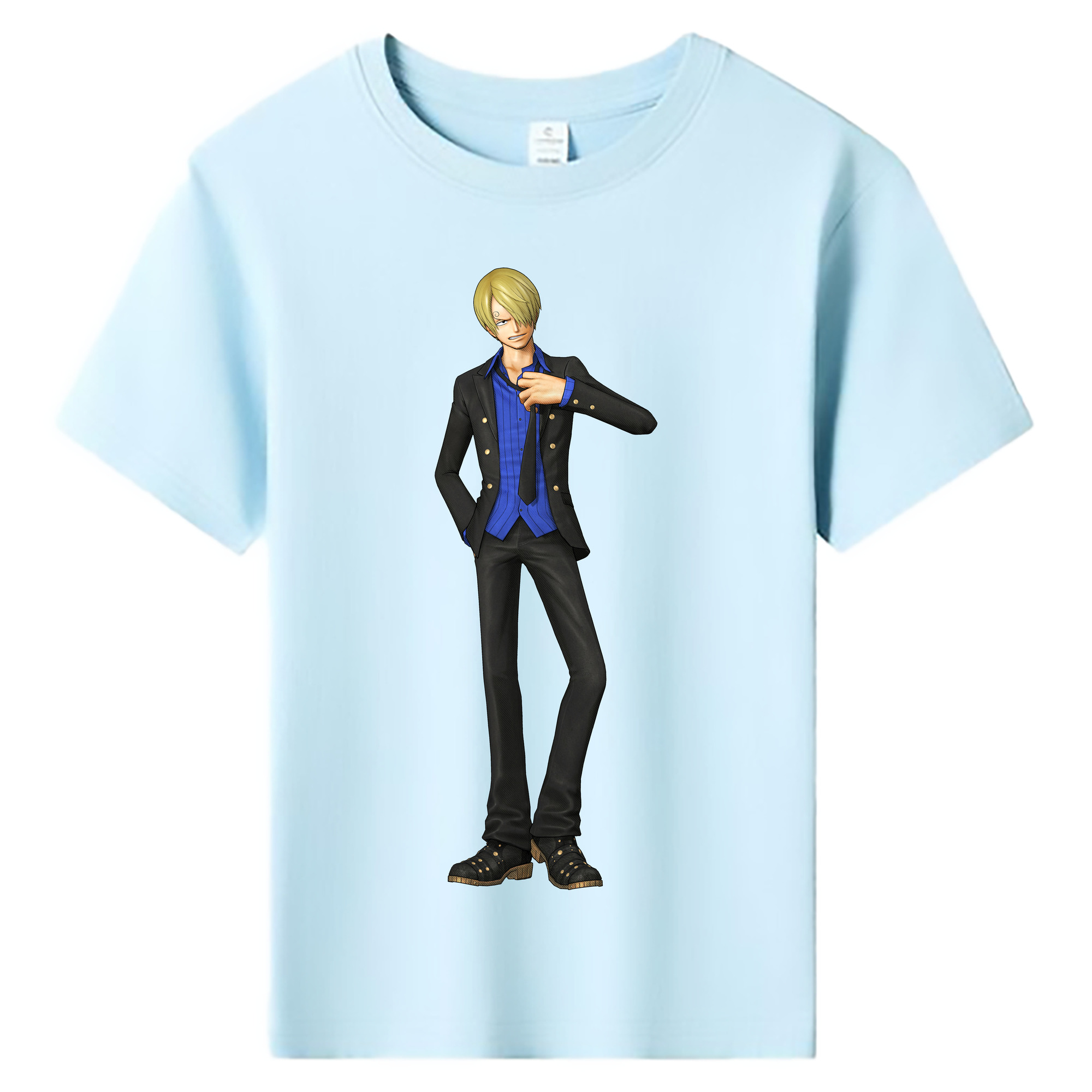 （画像用） ワンピース サンジ ONE PIECE Sanji 綿100％キッズTシャツ（フロントプリント）